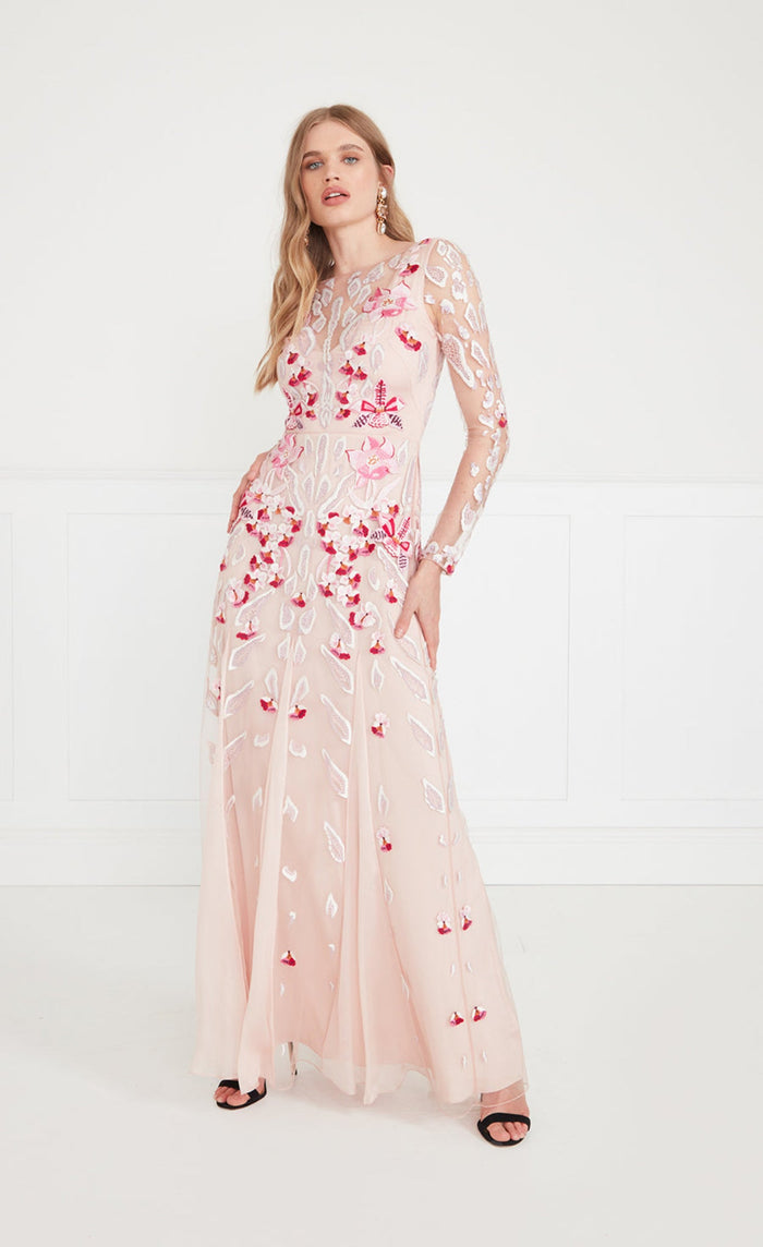 Pardus Sleeved Gown - Rosewater
