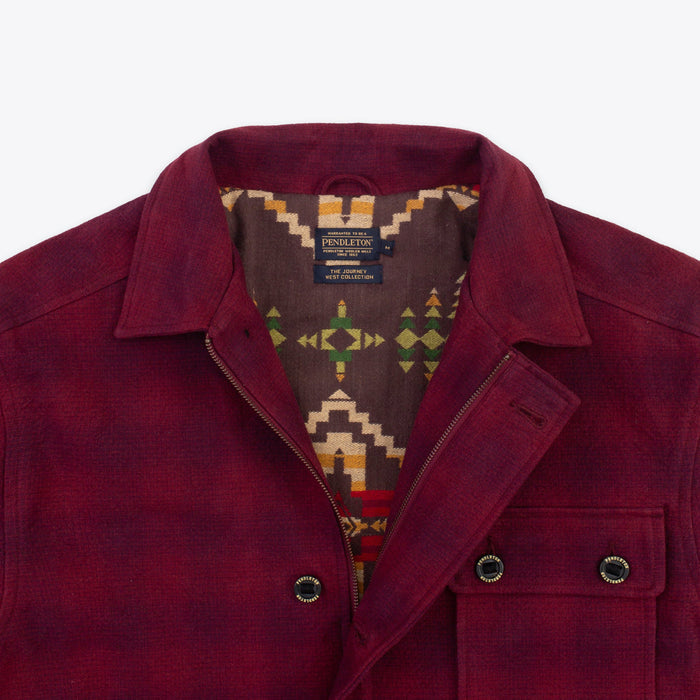 Pendleton Lined Hunting Jacket - Burgundy Plaid