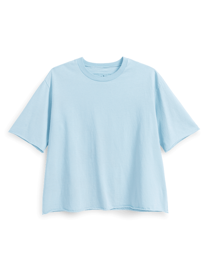 Light blue t-shirt on a black background