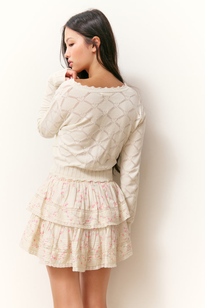 Petra Knit Heart Argyle Cardigan