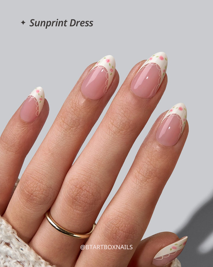 Pink Rose French Tip Press-On Nails