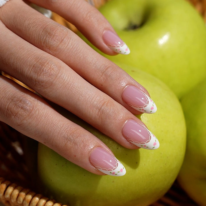 Pink Rose French Tip Press-On Nails