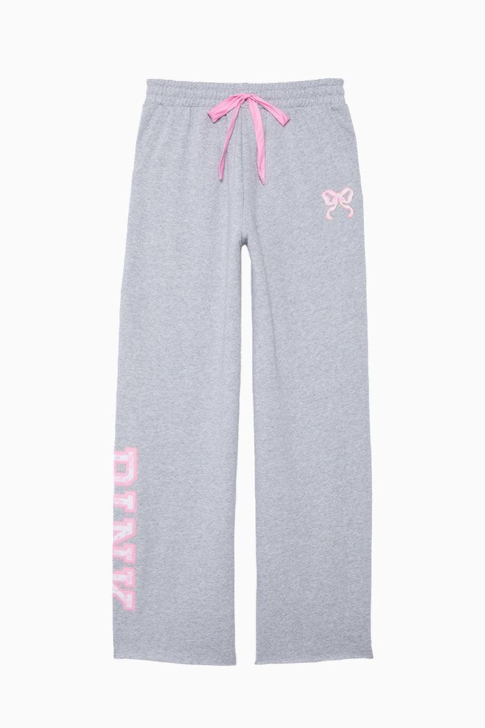 PINK x LoveShackFancy Wide-Leg Sweatpants - VS MEDIUM HEATHER GREY