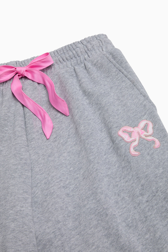 PINK x LoveShackFancy Wide-Leg Sweatpants - VS MEDIUM HEATHER GREY