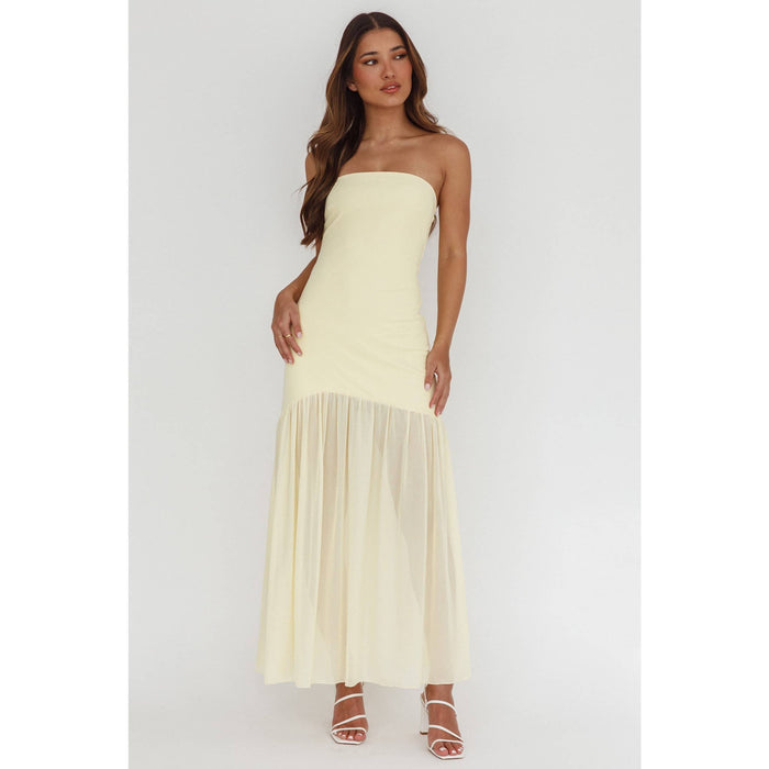 Piper Strapless Sheer Maxi Dress