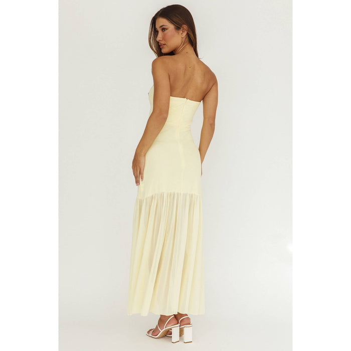 Piper Strapless Sheer Maxi Dress