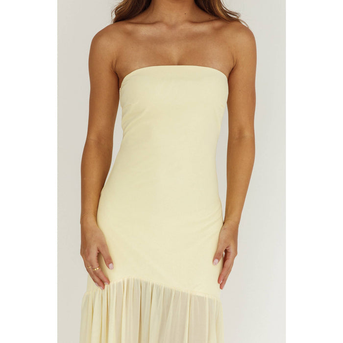 Piper Strapless Sheer Maxi Dress