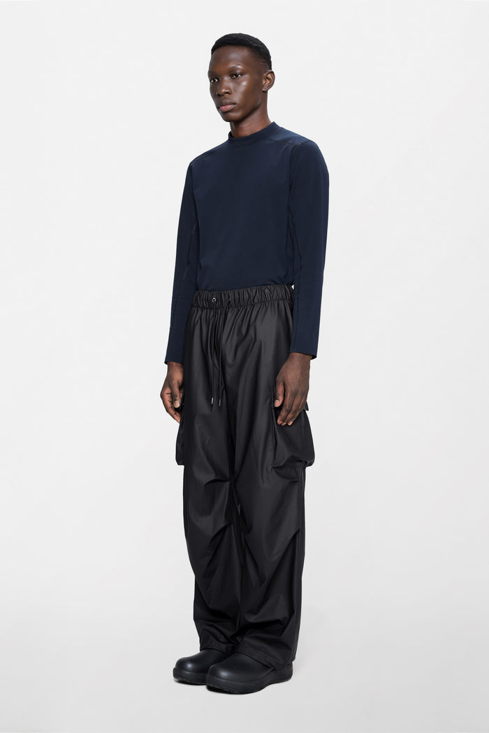 RAINS Pocket Rain Pants Wide Black Pants