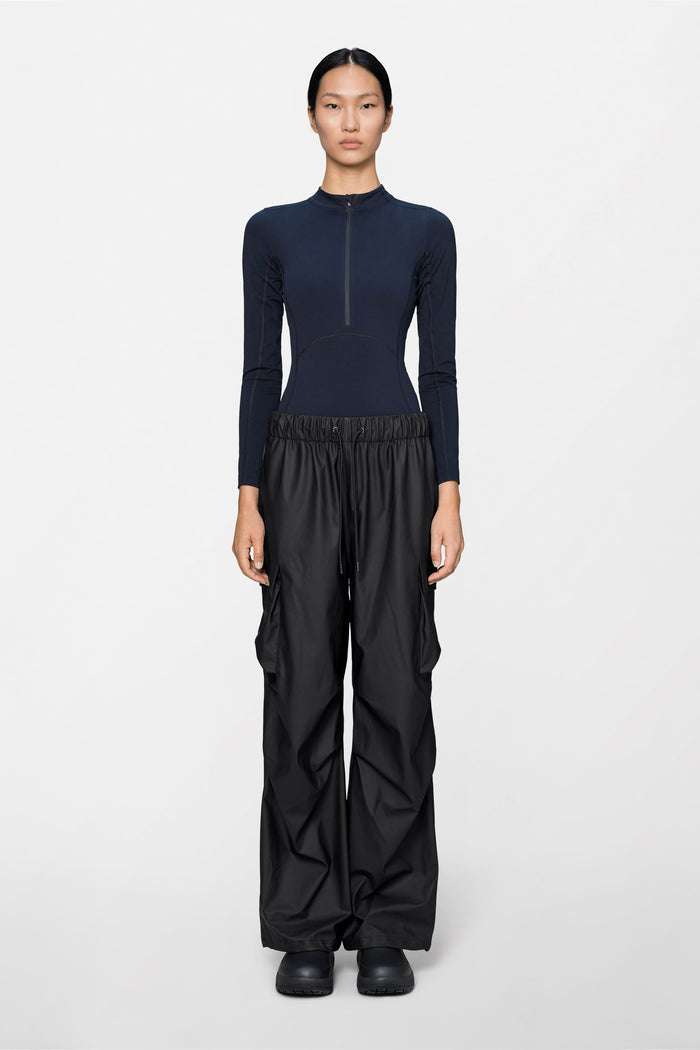 RAINS Pocket Rain Pants Wide Black Pants
