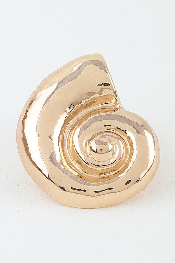 Polished Conch Shell Brooch