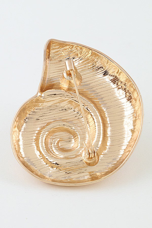 Polished Conch Shell Brooch