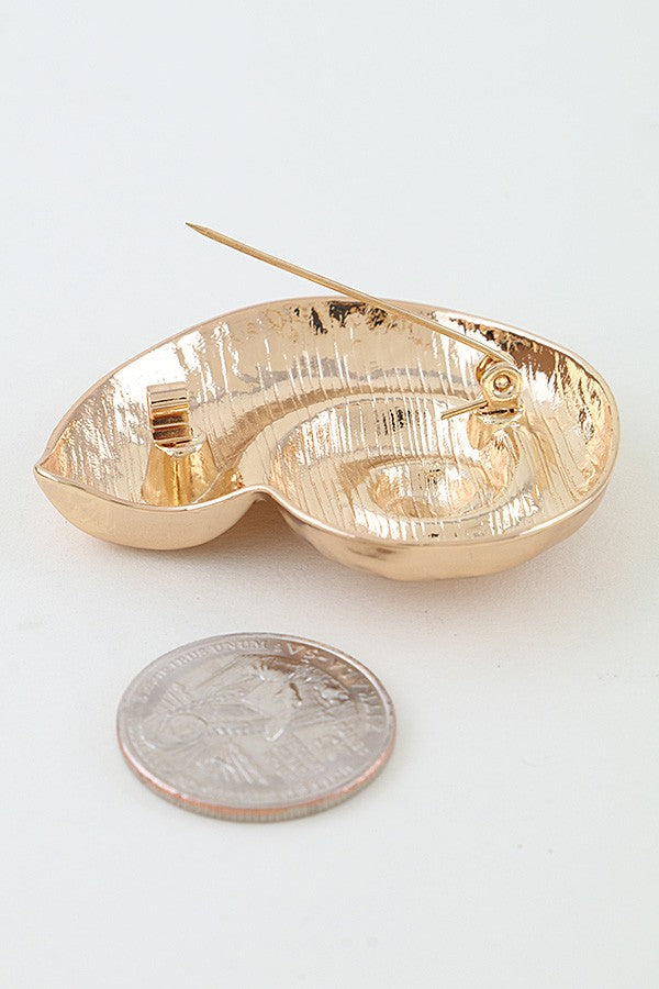 Polished Conch Shell Brooch