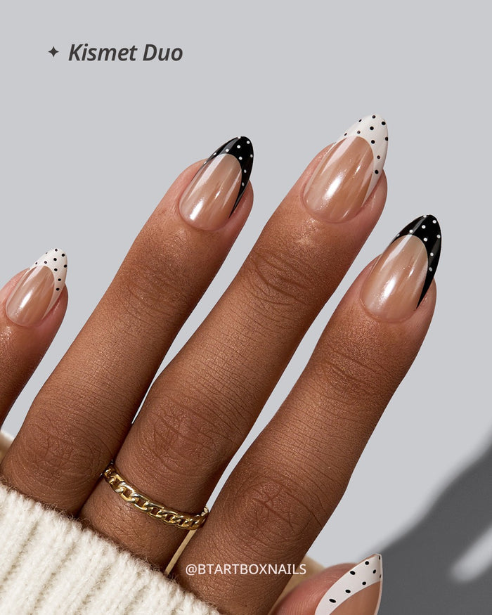 Polka Dot French Tip Press-On Nails
