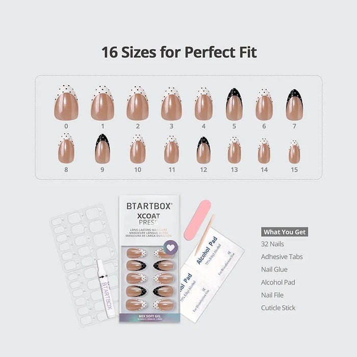 Polka Dot French Tip Press-On Nails