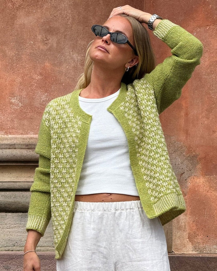Print jacket by Hanne Falkenberg, No 20 knitting kit Knitting kits Hanne Falkenberg