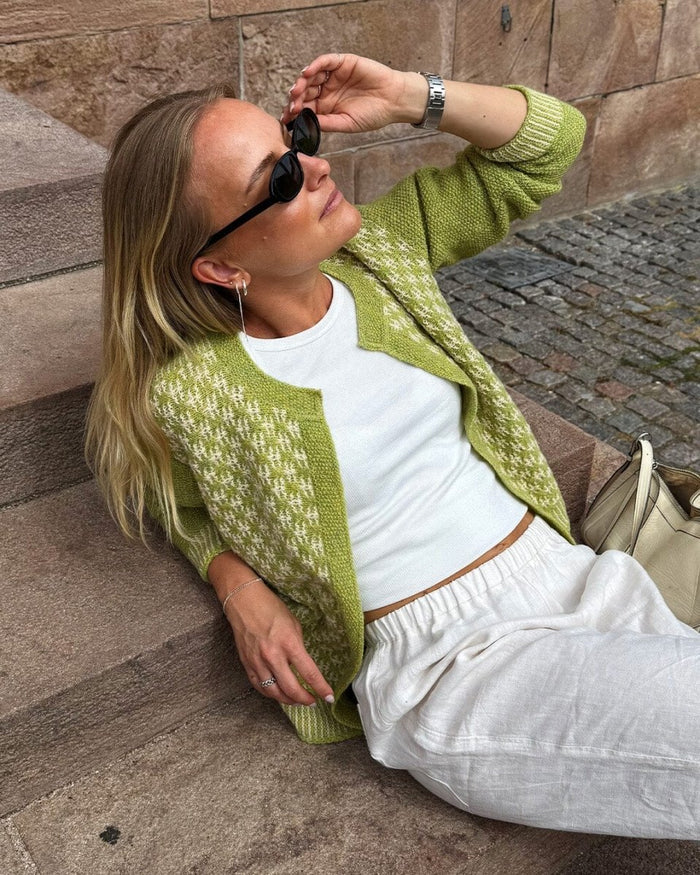 Print jacket by Hanne Falkenberg, knitting pattern Knitting patterns Hanne Falkenberg