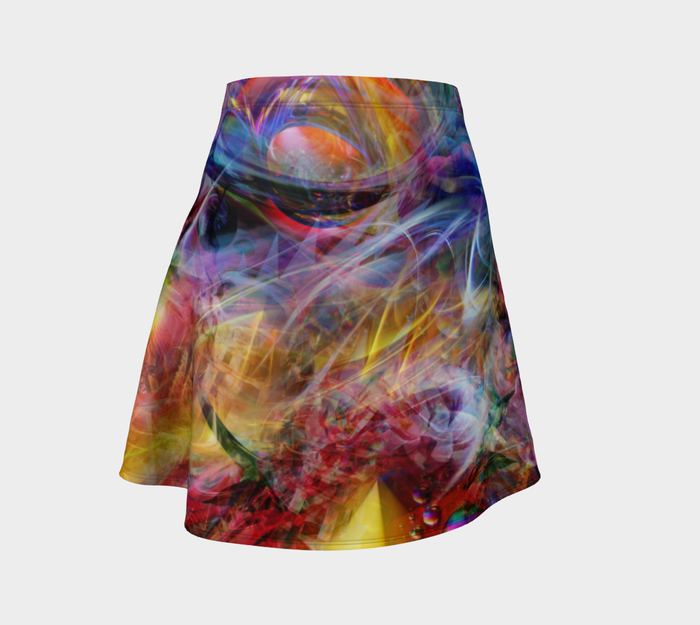 Psychedelic High Waist Flare Skirt