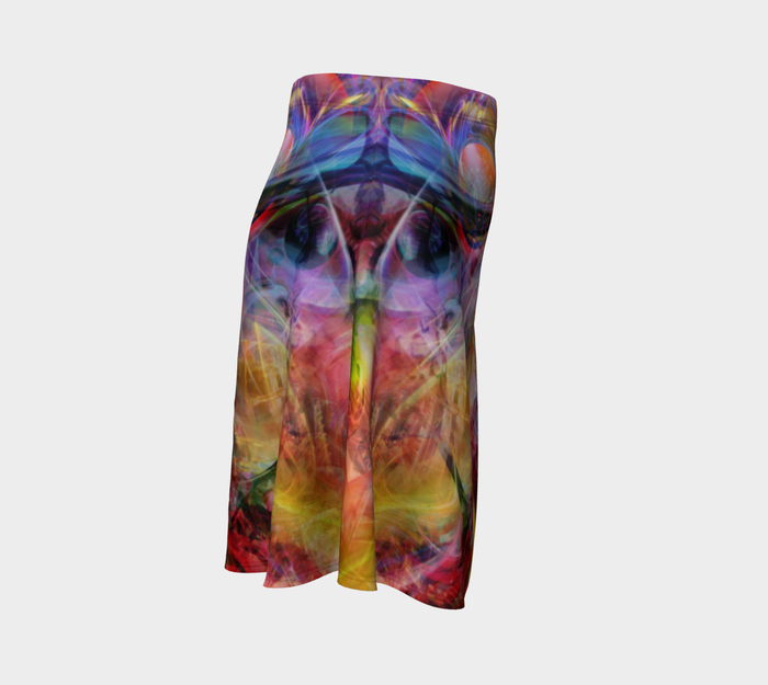 Psychedelic High Waist Flare Skirt