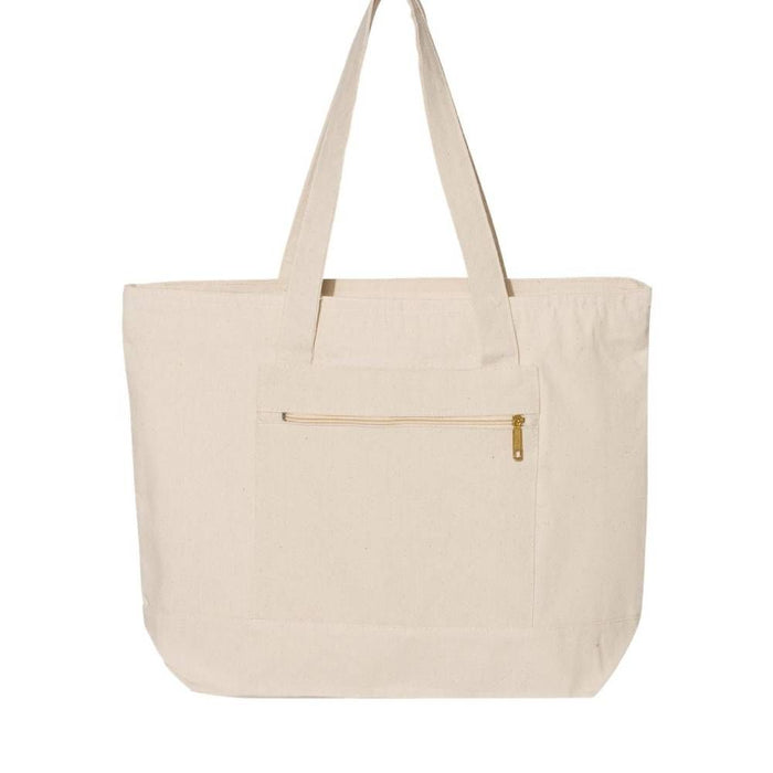 Q-Tees Zippered Canvas Tote Bag