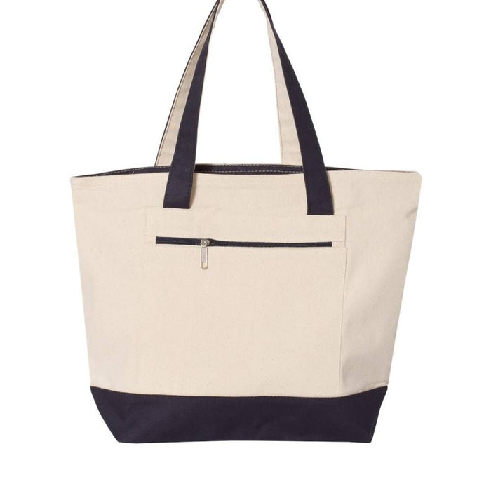 Q-Tees Zippered Canvas Tote Bag