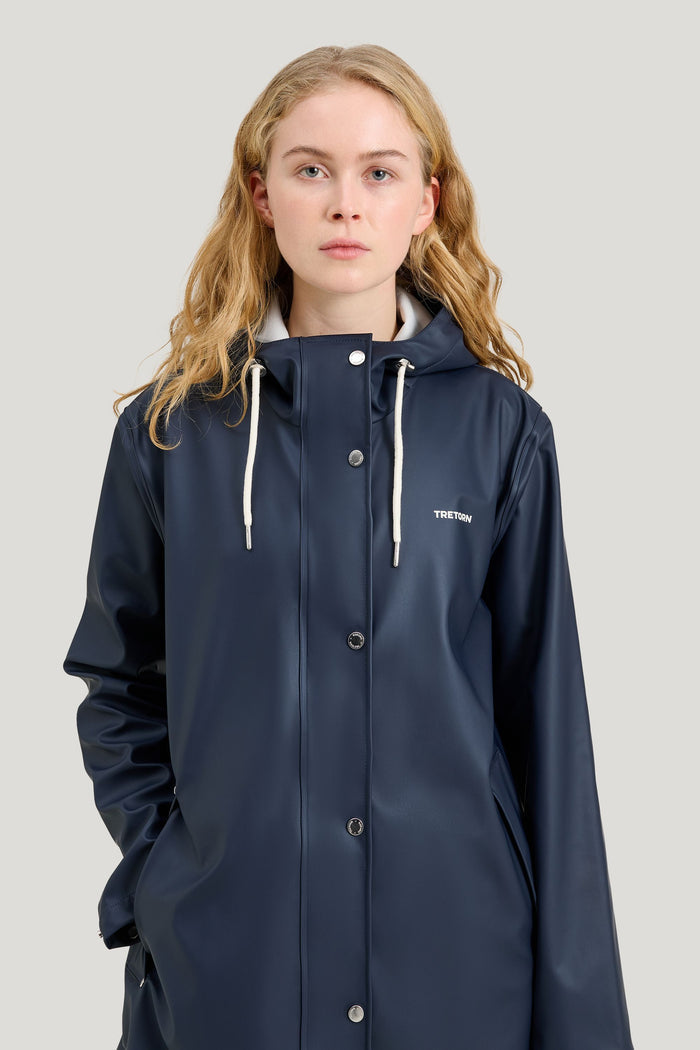 Rain jacket with a feminine A-line silhouette