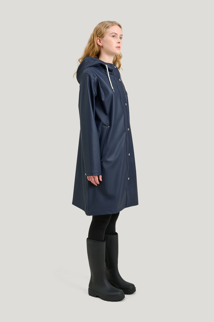 Rain jacket with a feminine A-line silhouette