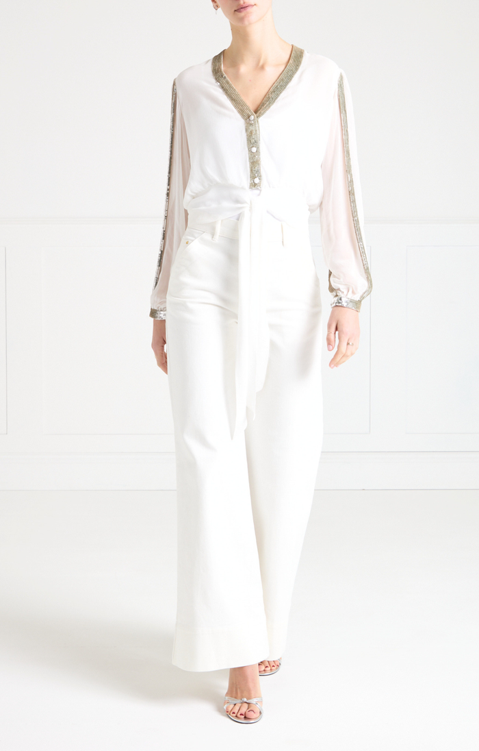 Raquel Wide-Leg Jean - White
