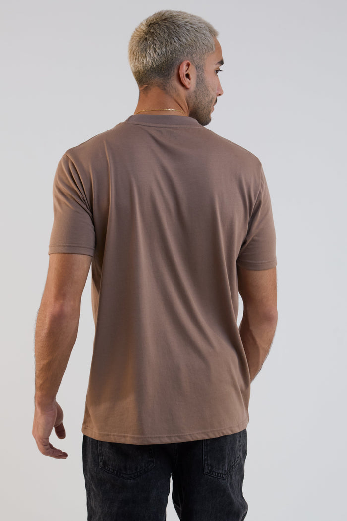 Redbridge Regular Fit Cotton T-Shirt - Brown