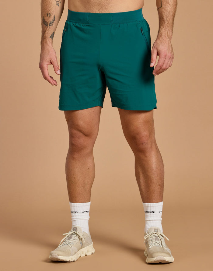 Relentless 7" Shorts in Goodnight Green