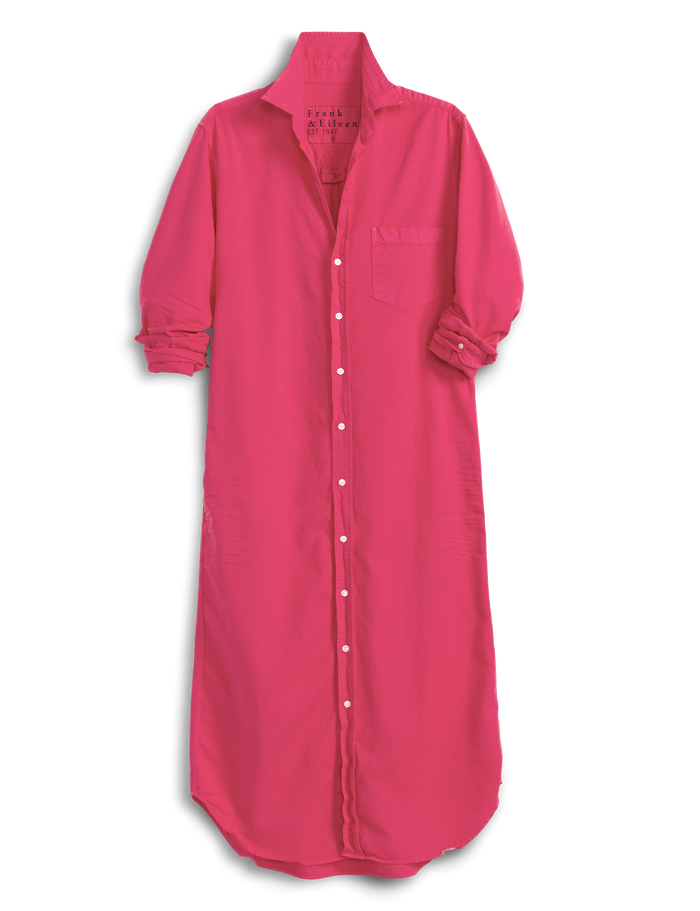 Pink shirt dress on a white background