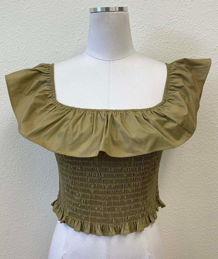 Sandy Off Shoulder Ruffled Neckline Top