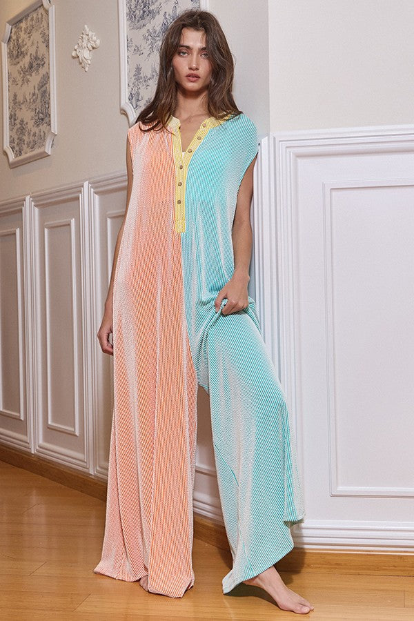 Santa Monica Color-Block Jumpsuit