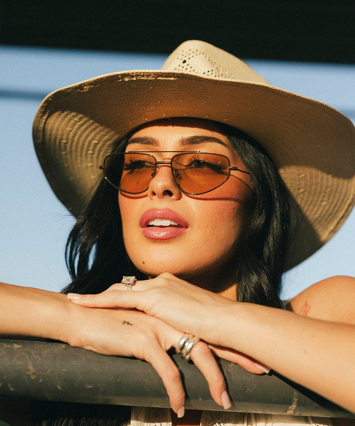 GIGI PIP - Sienna Aviator Sunglasses - Brown - View 2