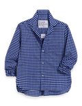 SILVIO Blue and Light Blue Check, Italian Classic Linen