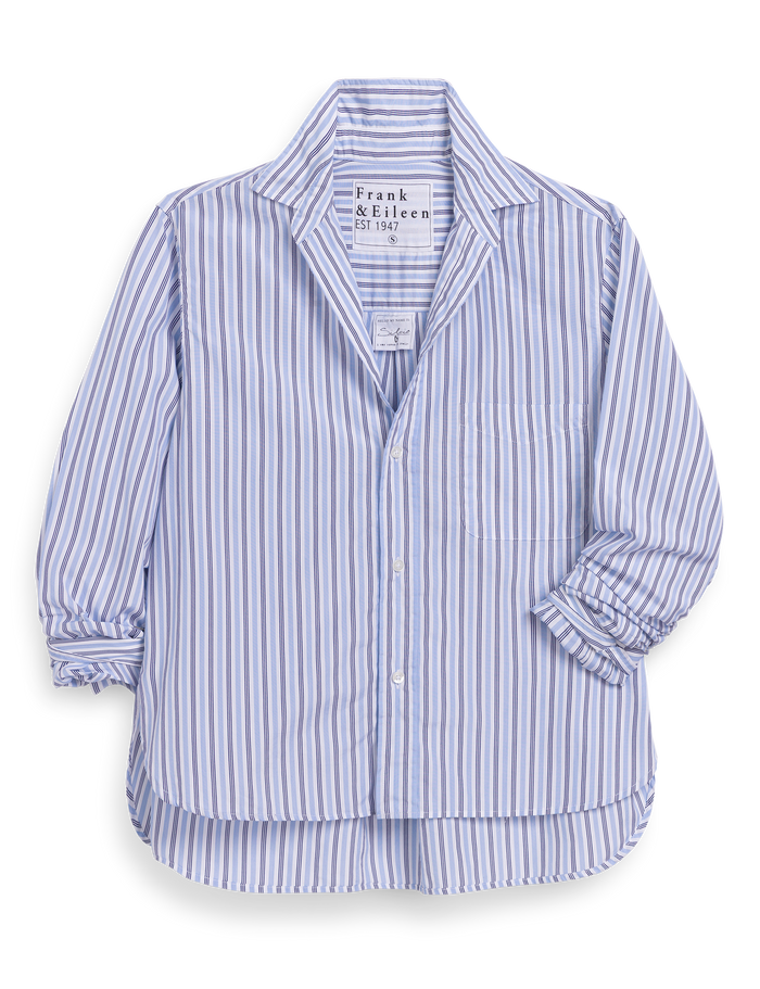 SILVIO Blue and Navy Multi Stripe, Italian Cotton