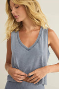 Sloane V-Neck Denim Tank Medium Indigo