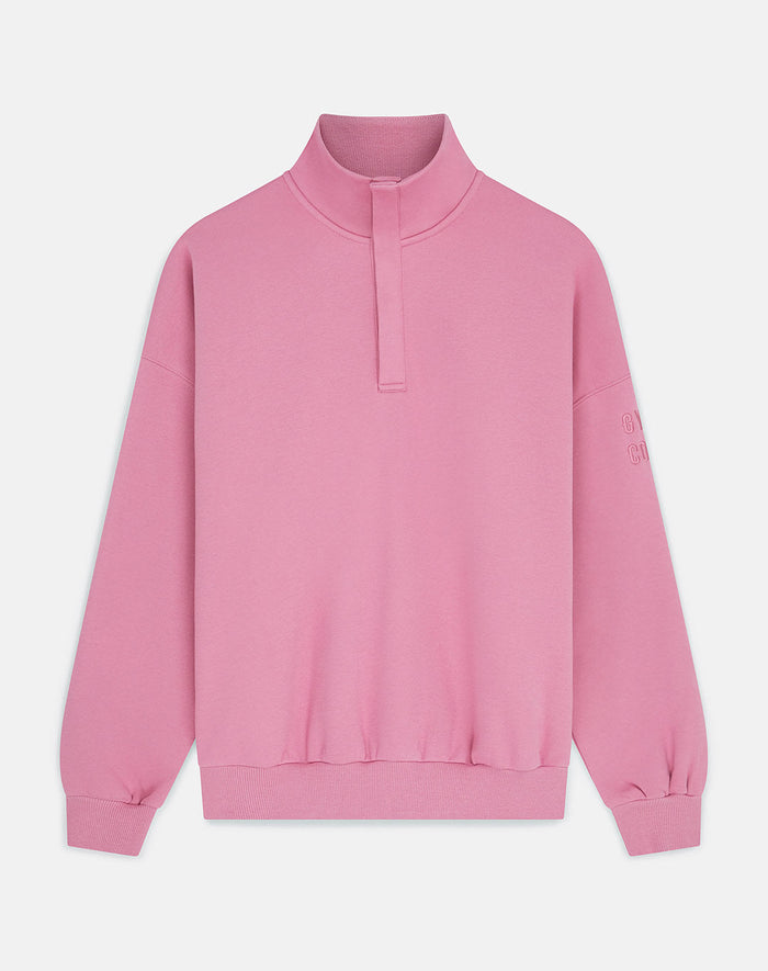 Snap Collar Sierra Sweatshirt in Pink Velvet