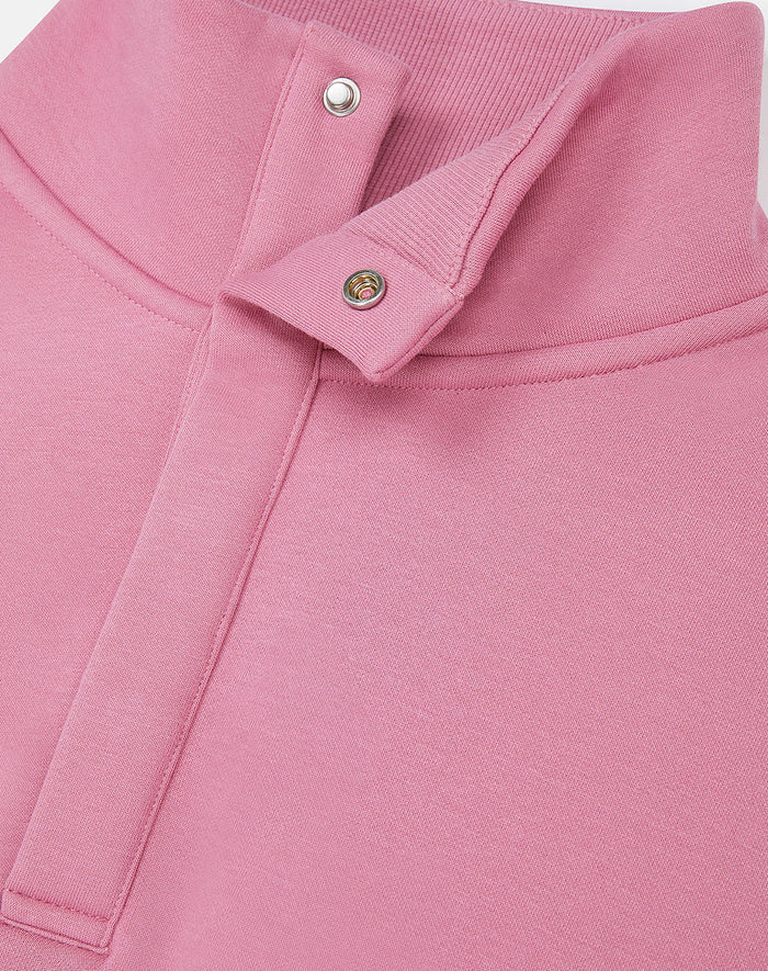 Snap Collar Sierra Sweatshirt in Pink Velvet