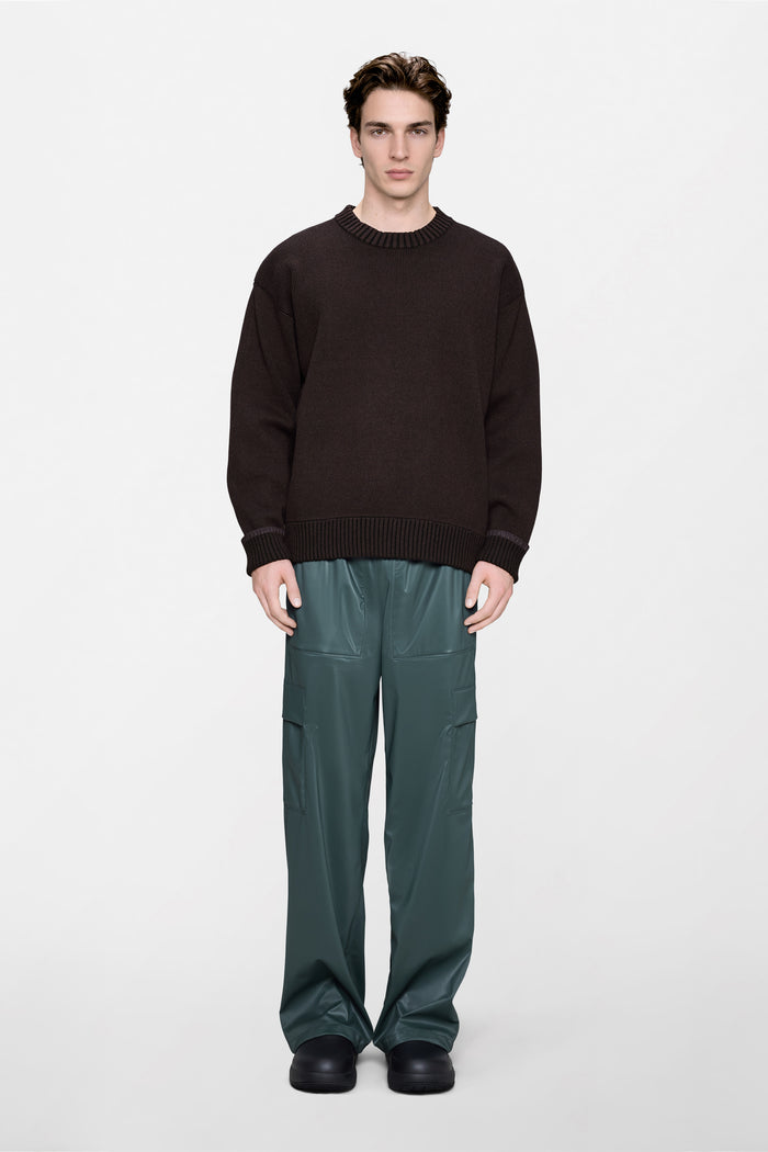 RAINS Sowa Knit Crew Neck Bark / Black Long Sleeve