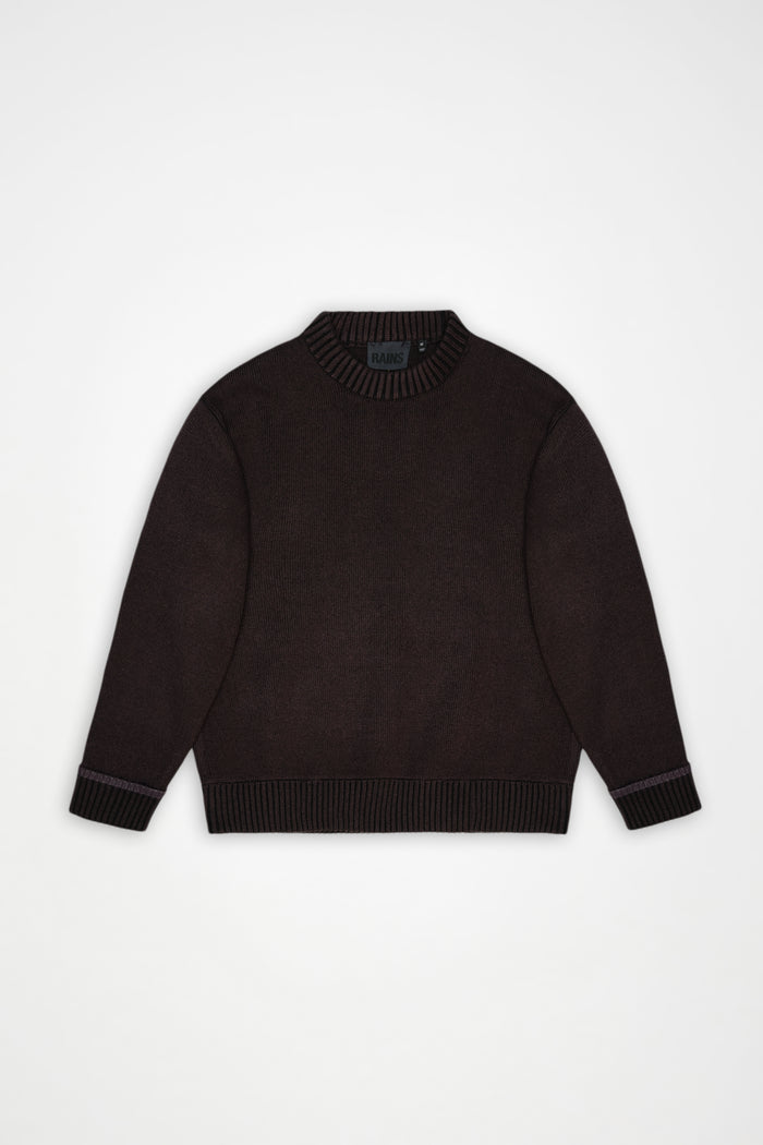 RAINS Sowa Knit Crew Neck Bark / Black Long Sleeve