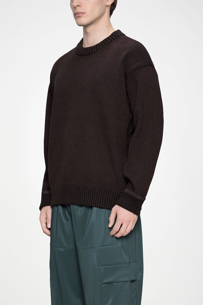 RAINS Sowa Knit Crew Neck Bark / Black Long Sleeve