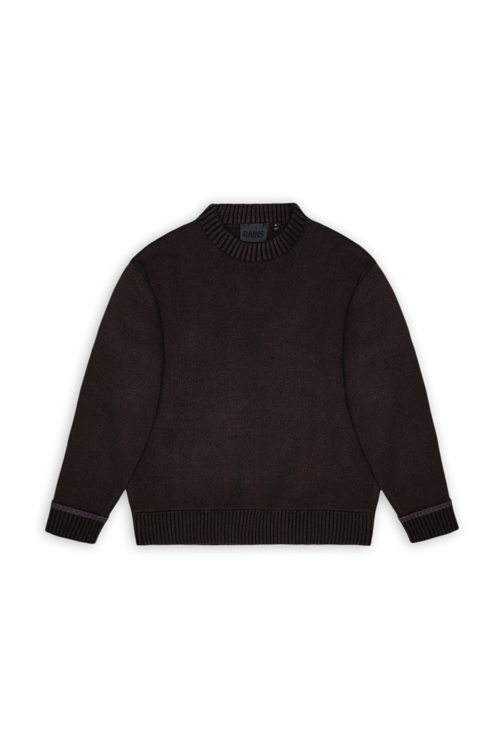 RAINS Sowa Knit Crew Neck Bark / Black Long Sleeve