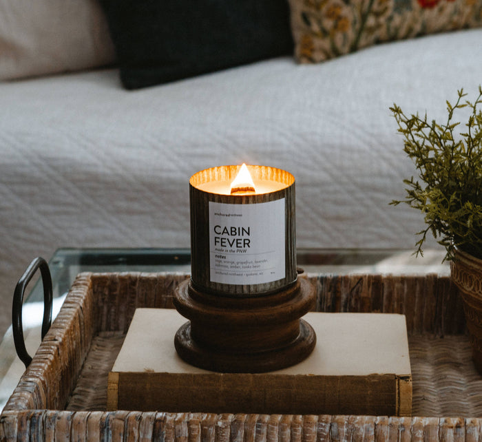Staycation Rustic Wood Wick Candle