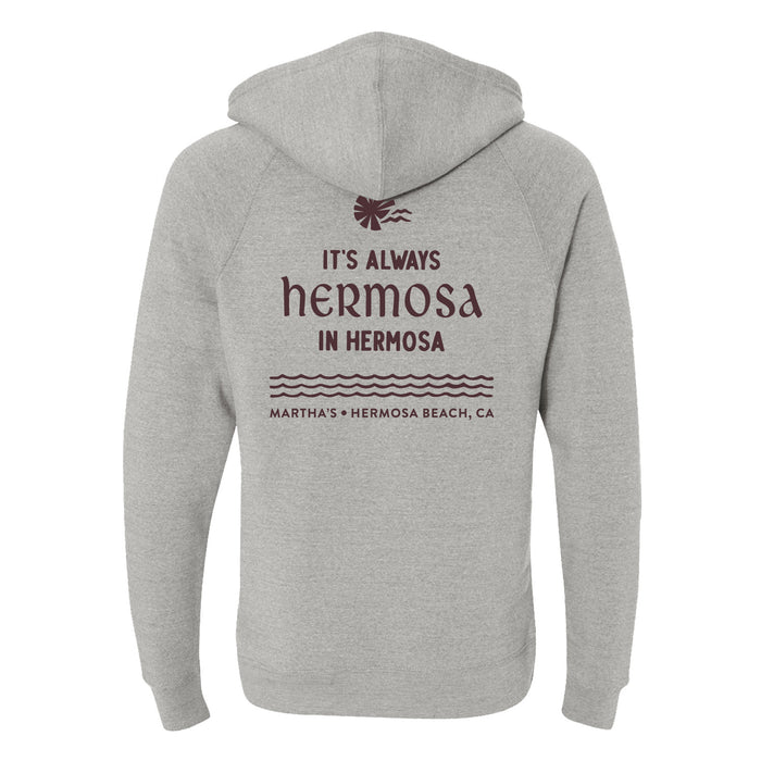 Street Sign Zip Hoodie -Stone