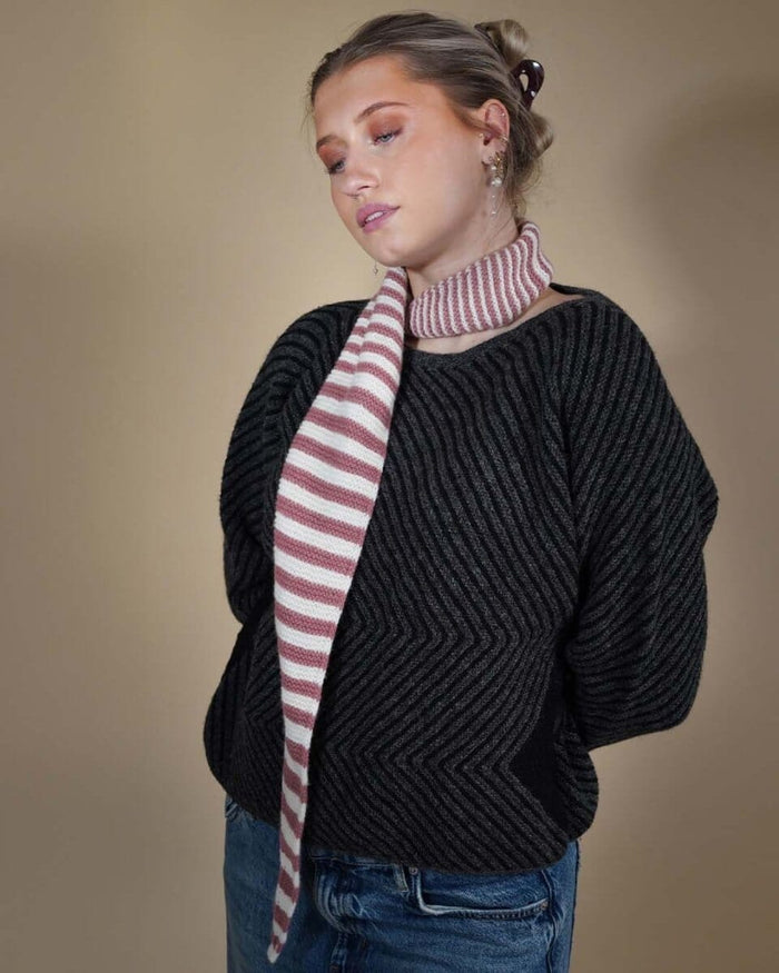 Studio sweater w 3/4 length sleeves by Hanne Falkenberg, (No. 20) knitting pattern
