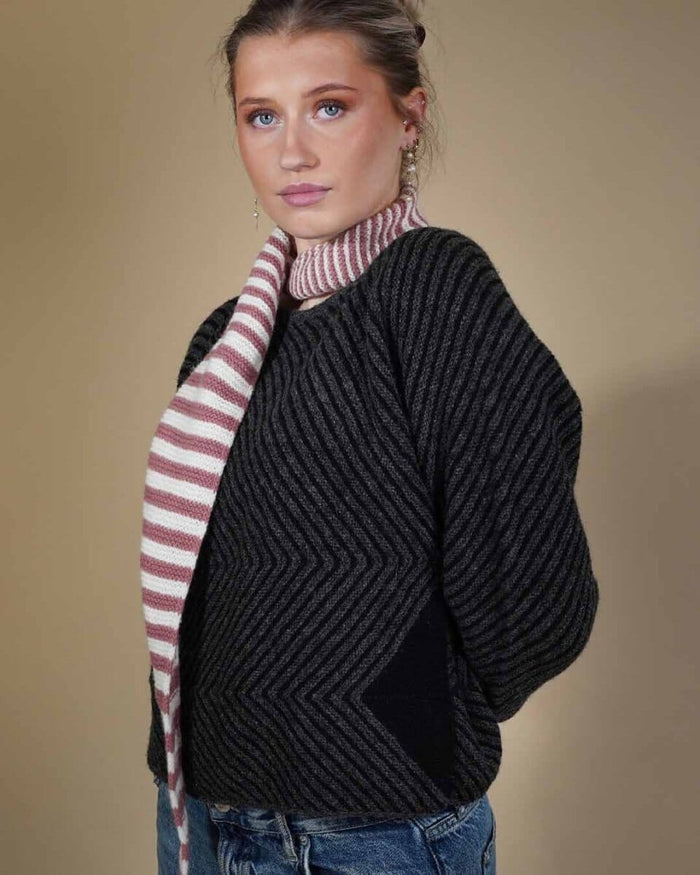 Studio sweater w 3/4 length sleeves by Hanne Falkenberg, (No. 20) knitting pattern