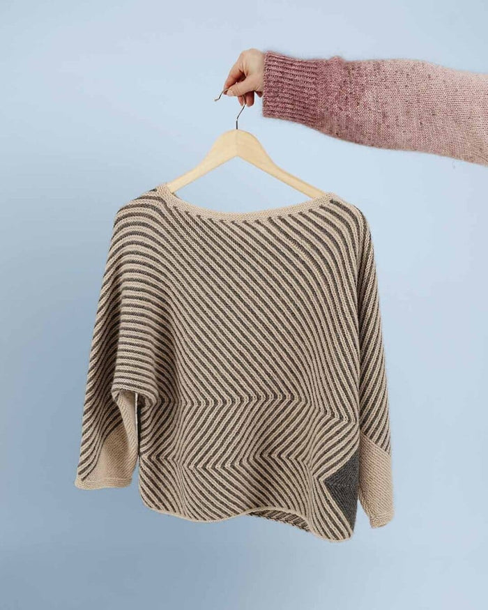 Studio sweater w 3/4 length sleeves by Hanne Falkenberg, (No. 20) knitting pattern