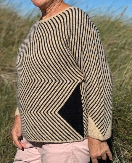 Studio sweater w 3/4 length sleeves by Hanne Falkenberg, (No. 20) knitting pattern