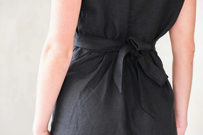 Summer Linen Dress AIRA in Black
