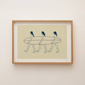 "Surfers" 90's Surf Culture Inspired Minimal Art Print